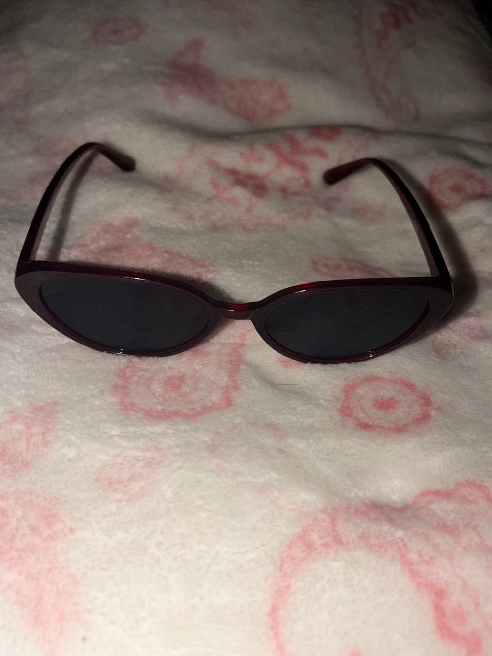 EARTHBOUND Women's Slim Cat-Eye Sunglasses - Burgundy Frame with Black Lenses